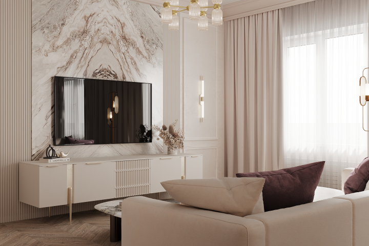 Проект Кухни-гостиной, 31 кв.м ЖК "Настоящее", Москва