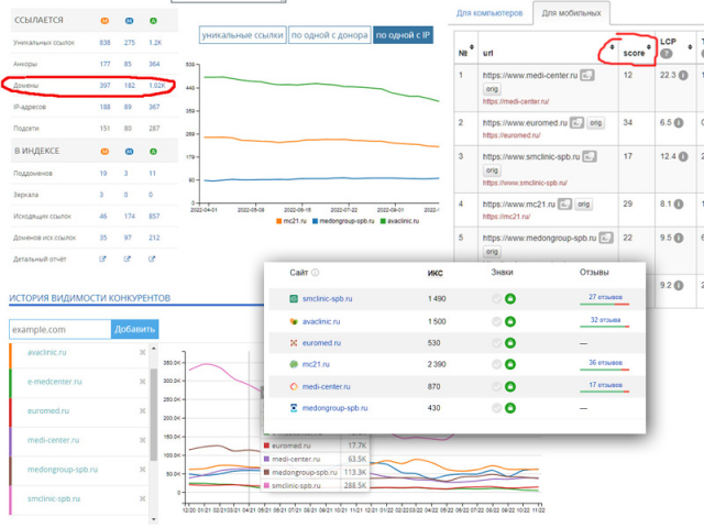 Краткий аудит ниши "семейный медицинский центр", регион СПб