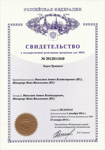 Свидетельство о гос. регистрации программного продукта