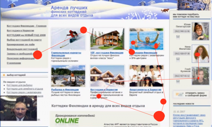 Отслеживание взгляда пользователя при тестировании сайта