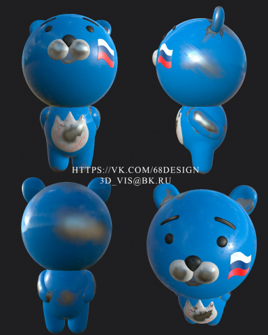 Игрушка "Мишка-патриот" 3d идея