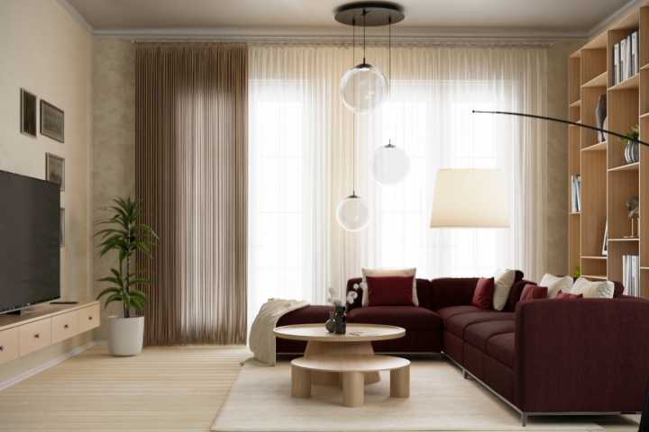 Визуализация гостиной