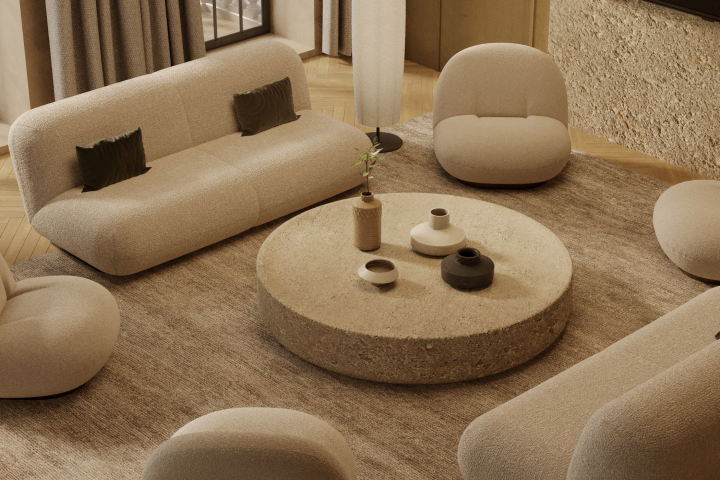 Гостиная-столовая в стиле джапанди