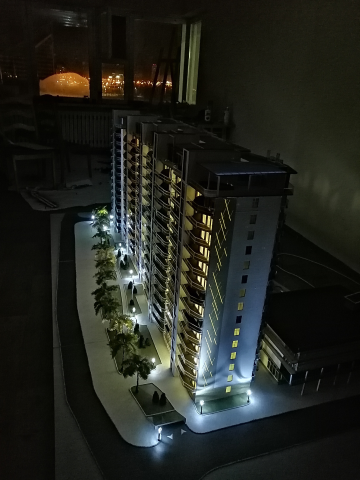Макет многоэтажки М 1:60