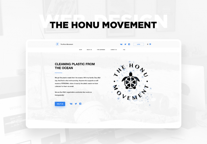 Главная страница сайта, посвящённого очистке океана от пластика