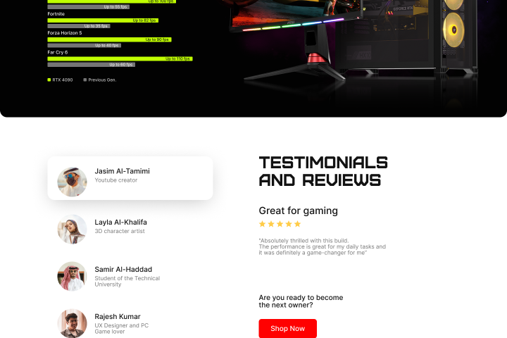 Landing Page для продажи кастомного ПК