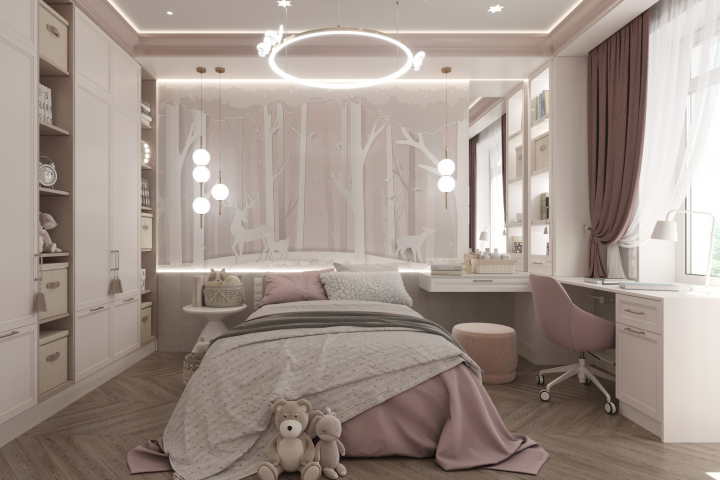 Дизайн индивидуального жилого дома. Детская комната. Петергоф.