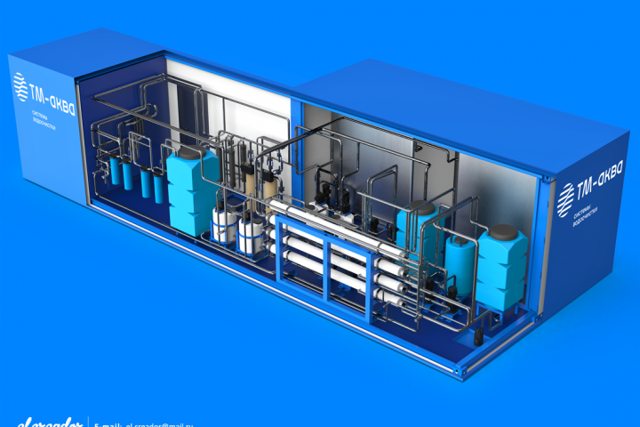 Визуализация CAD-модели станции обратного осмоса