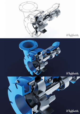 Визуализация CAD-модели оборудования в разрезе [4]