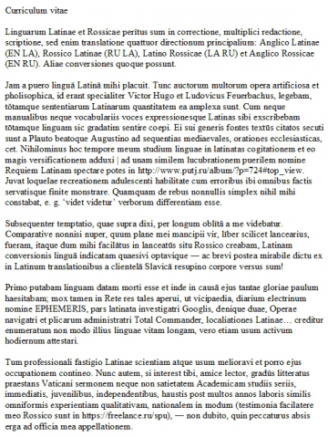Mei curriculum vitae (CV) | Мое латинское резюме (с рус. пер.)