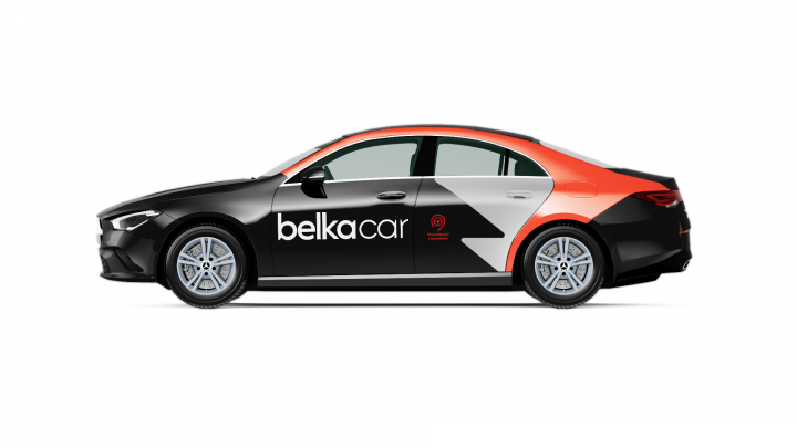 Фирменный стиль на автомобилях Belkacar