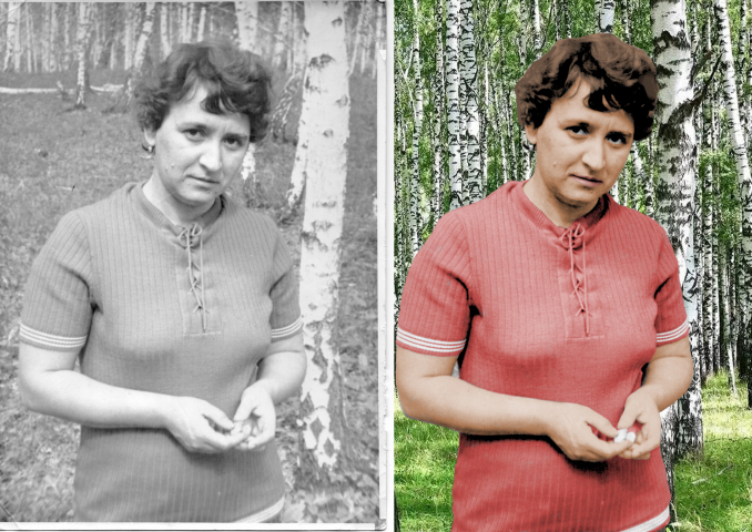 замена фона раскрашивание фото