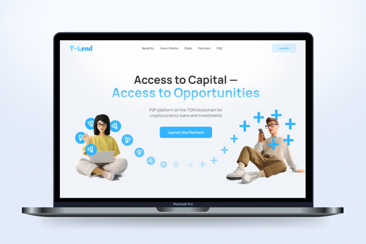 Landing Page Fin-Tech сервиса на платформе TON «T-Lend»