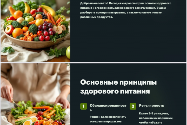 Презентация о здоровом питании