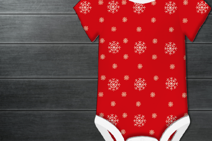 Принт на детском боди "Снежинки"