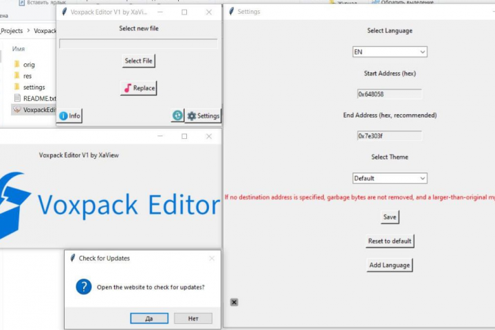 Voxpack Editor