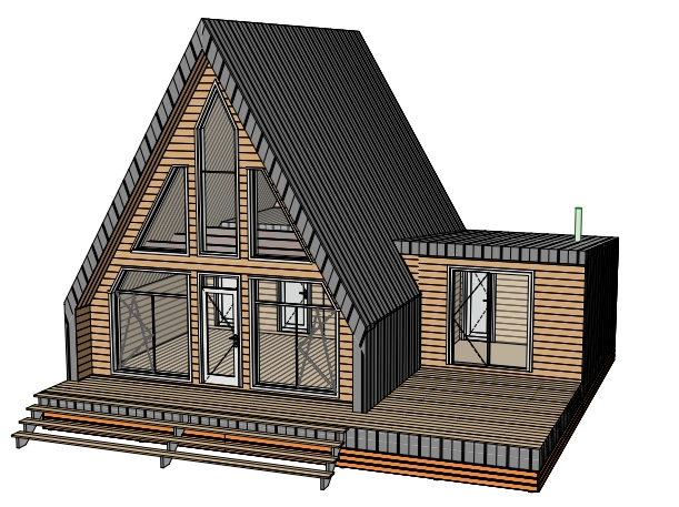 А-Фрейм с атиковой стеной
