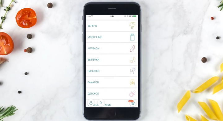 Реклама приложения доставки продуктов