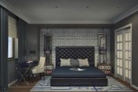 Визуализация спальни в стиле Loft площадью 15 м2 в московской кв