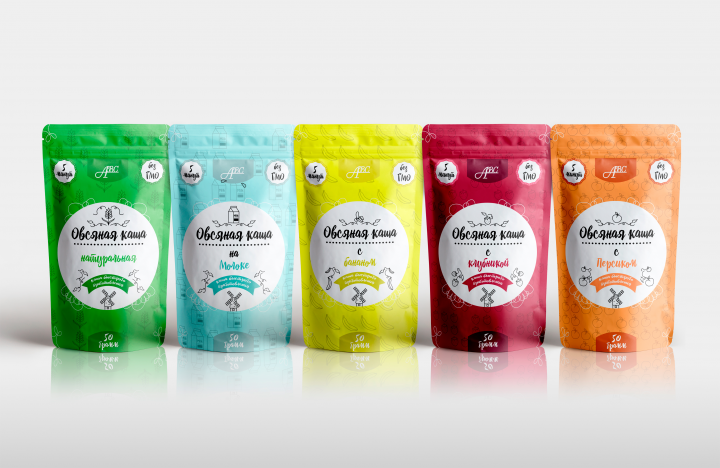 Дизайн упаковок каш быстрого приготовления