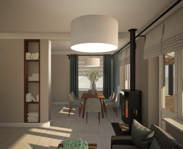 Интерьер частного дома. 1 этаж