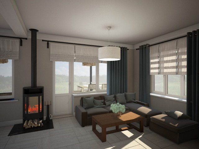 Интерьер частного дома. 1 этаж