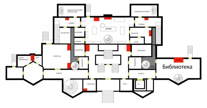 Схема-план для себя , план 1 этажа викторианского особняка