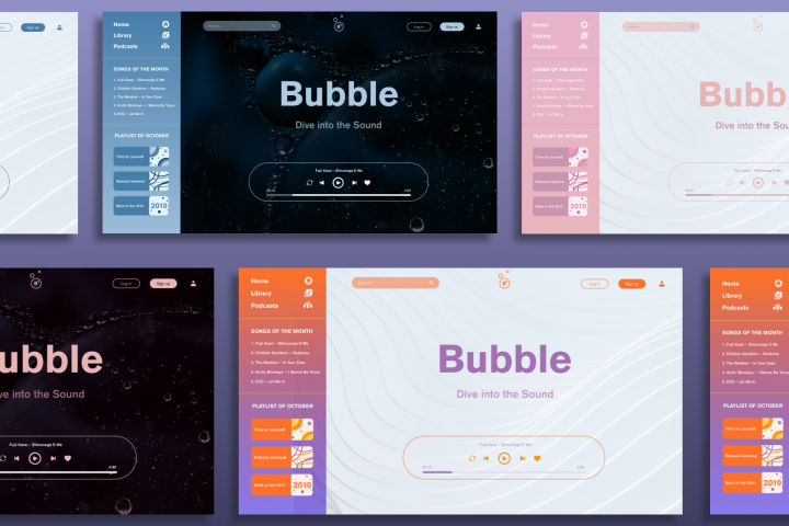 Главная страница стримингового сервиса Bubble