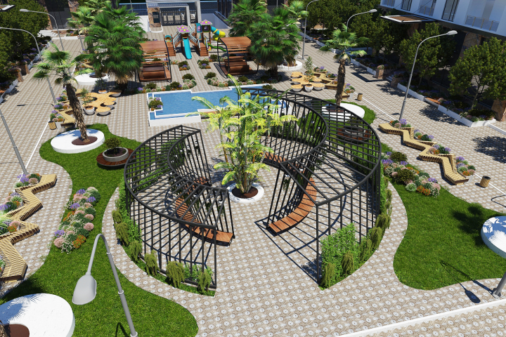 двор элитного комплекса