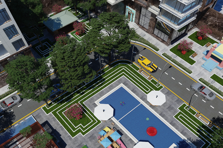 двор элитного комплекса