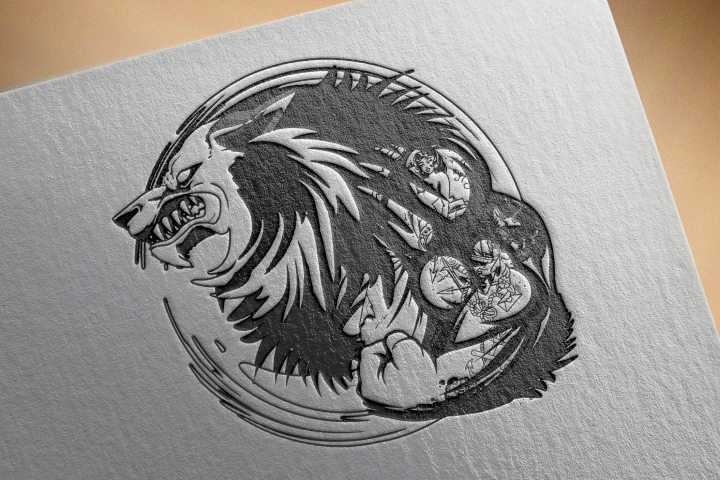 Разработка логотипа Тату студии Black wolf