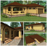 Баня с гаражом и беседкой