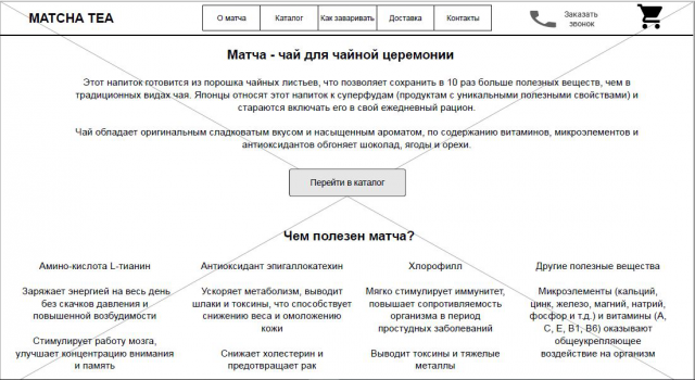 Прототип лендинга с интернет-магазином
