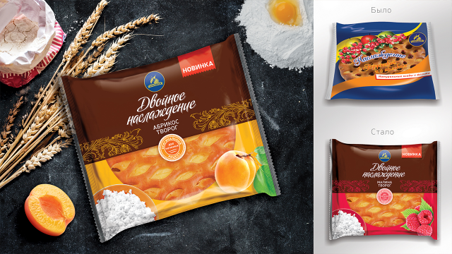 Разработка дизайна упаковки  пирога "Двойное наслаждение"