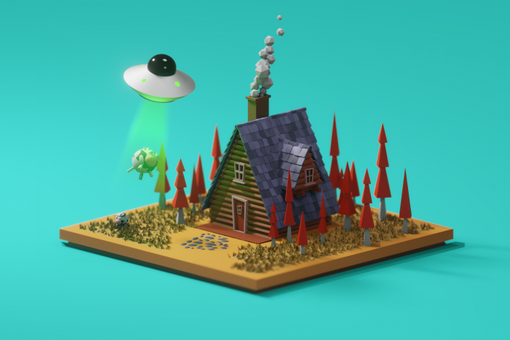 Проект в Blender и рекламный баннер