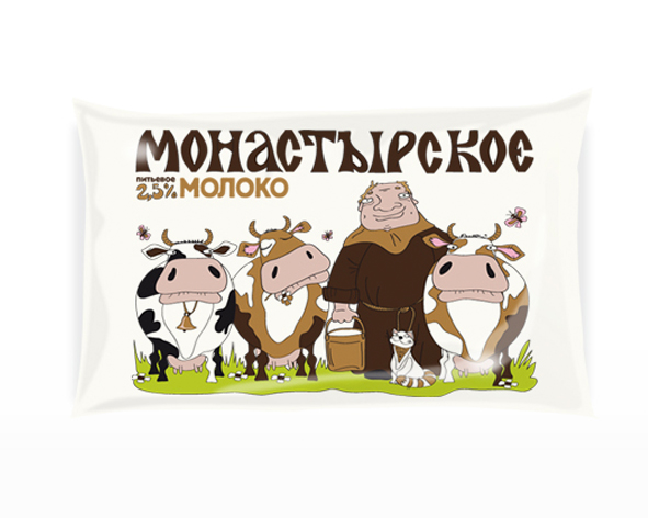 Упаковка. Молочные продукты "Монастырские"