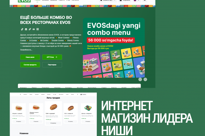 Разработка сайта компании EVOS