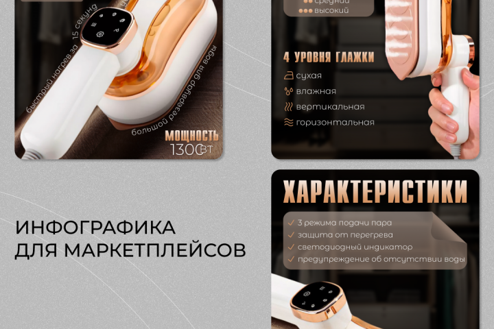 Инфографика на Wildberries для отпаривателя ♨️