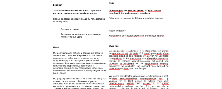 Перевод сайта с русского на голландский