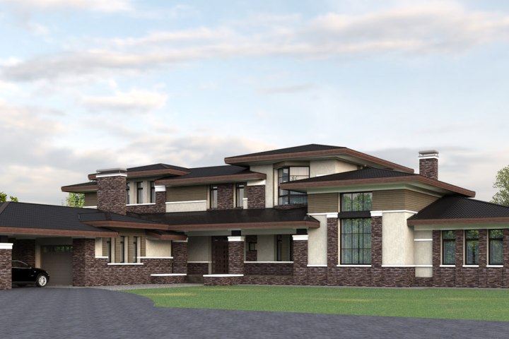 Дизайн фасадов загородной усадьбы в пос. Репино