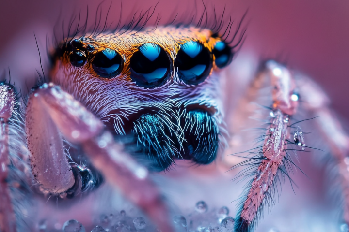 Макрофотография паука-скакуна