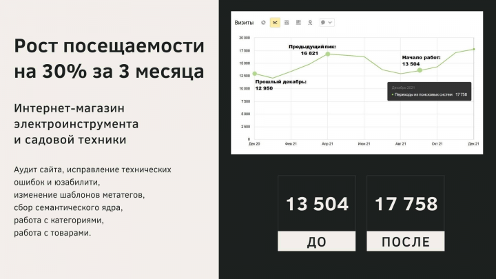 SEO-оптимизация интернет-магазина электроинструмента (Россия)