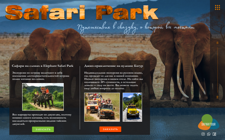 Сайт по поиску экскурсий в дикую природу сафари