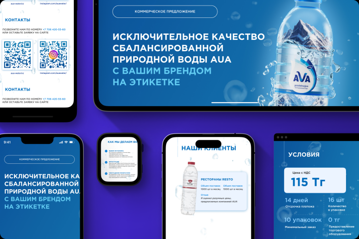 Вода aua с вашим брендом на этикетке
