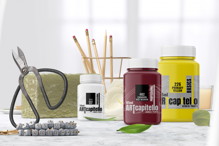 редизайн этикеток для художественных красок ARTcapitello