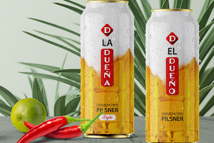 дизайн упаковки баночного пива El Dueno и La Duena