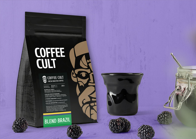 дизайн упаковки кофе Coffee Cult