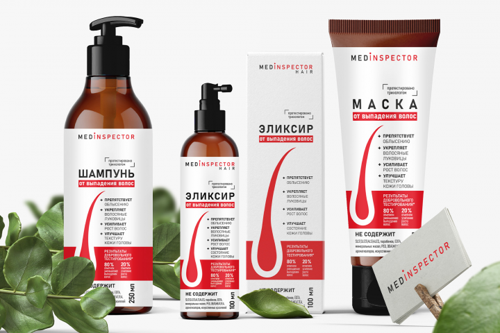 дизайн упаковки, этикетки и логотипа для линейки Medinspector