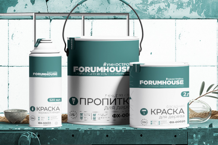дизайн упаковки строительных и отделочных материалов FORUMHOUSE
