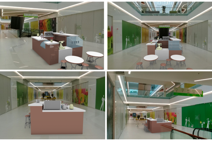 Визуализация островка продажи кофе